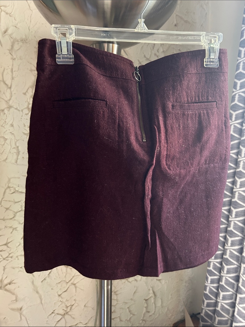 Madewell Wine Mini Skirt with Front Zip